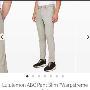 Lululemon ABC slim pant warpsteme sz 36‎ inseam 28” length